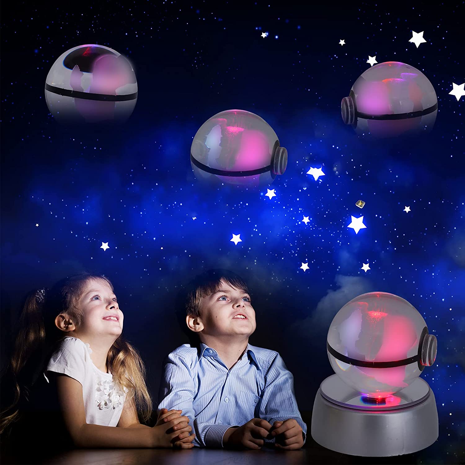 50882 - SJQWZRY 3D Crystal Ball LED Night Light Base Changes Color Toy Night Light Child Anytime Present (Char-mander) USA